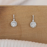 Dangle Cluster Halo Earrings