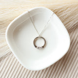 Circle Pendant with Diamonds