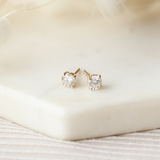 1.00 Carat TW Round Natural Diamond Solitaire Earrings