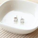1.00 Carat TW Princess Cut Diamond Solitaire Earrings