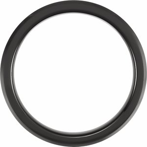 Black Ceramic Beveled-Edge Comfort-Fit Band