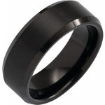 Black Tungsten Beveled-Edge Inlay Band
