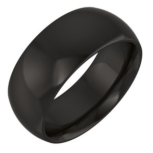 Black Zirconium Comfort-Fit Half Round Band