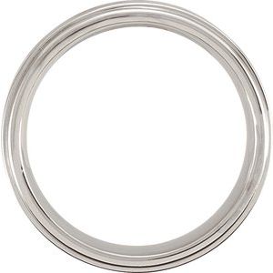 Cobalt Stepped-Edge Comfort-Fit Flat Band