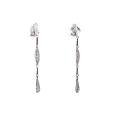 14KW Dangle Earrings with Natural Pave Set Diamonds (1/5 ctw)