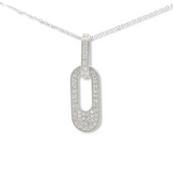 Paper Clip Diamond Necklace