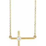 Sideways Cross with Diamond