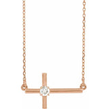 Sideways Cross with Diamond