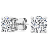 Round Natural Diamond Solitaire Earrings