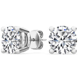 Round Natural Diamond Solitaire Earrings