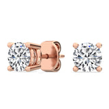 Round Natural Diamond Solitaire Earrings