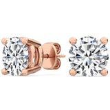 Round Natural Diamond Solitaire Earrings
