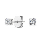 Round Natural Diamond Solitaire Earrings
