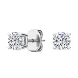 Round Natural Diamond Solitaire Earrings