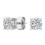 Round Natural Diamond Solitaire Earrings
