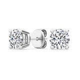 Round Natural Diamond Solitaire Earrings