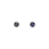 Sapphire and Diamond Halo Earrings