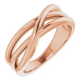 Sterling Silver Ladies Criss Cross Ring